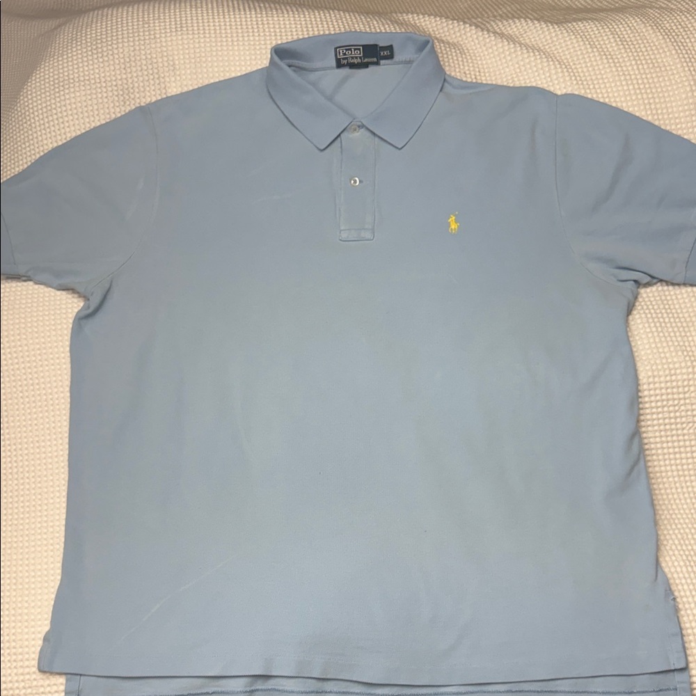 Polo by Ralph Lauren Men's Light Blue Polo Shirt - XXL